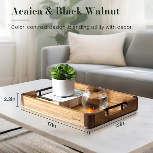Wood Serving Tray with Handles