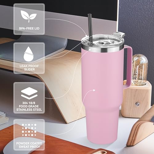 40 oz Stainless Steel Tumbler with Handle (8 Count)