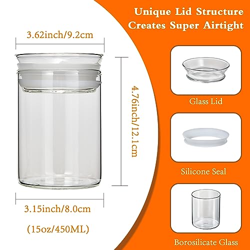 15oz Airtight Glass Jars Set of 3