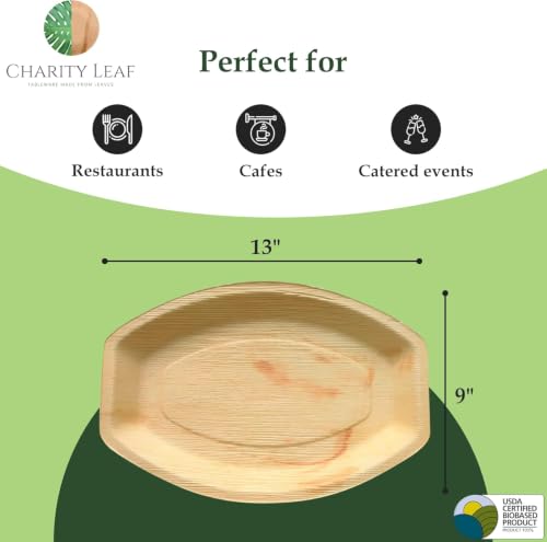 Disposable Bamboo 13" x 9" Trays (200 Count)