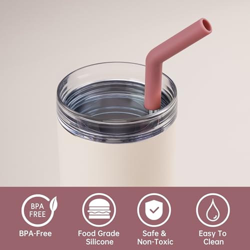 6 Pack Metal Straws with Silicone Tip Fit for Stanley 14 (6 Count)