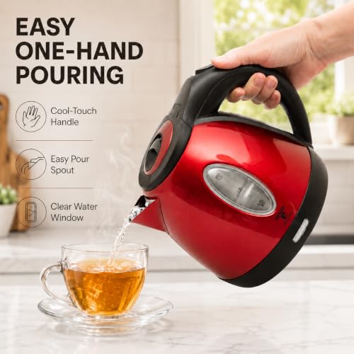 Red Stainless Steel Electric Kettle