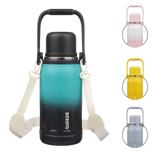 Stainless Steel Insulated Bottle with Handle & Strap