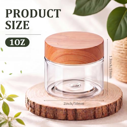 4 Pcs Plastic Jars Wide Mouth with Lids (4 Count)