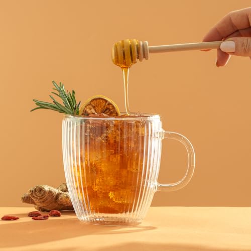 Fluted Glass Coffee Mugs (2 Count)
