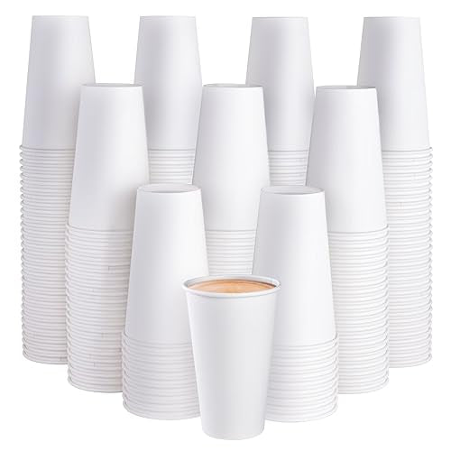 210Pack 16oz Disposable Paper Coffee Cups White Hot Coffee Cups (210 Count)