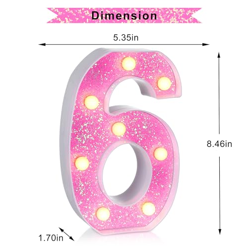 Pink Light up Letters (6 Count)