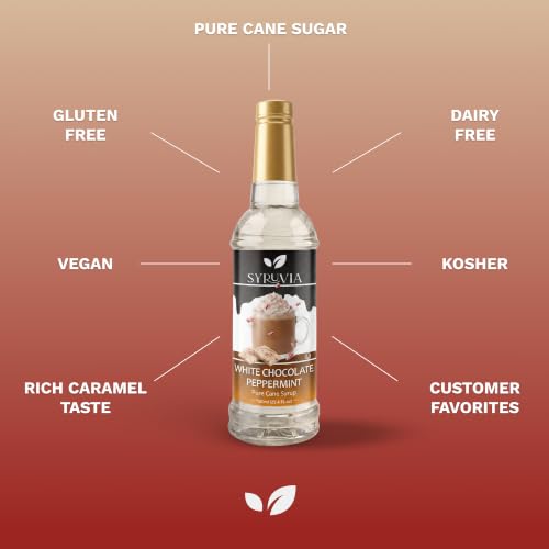 Coffee Syrup White Chocolate Peppermint Flavored Syrup for Drinks (25.4 Fl Oz)