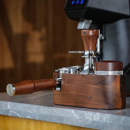 51mm Espresso Tamping Station Rosewood KNODOS Coffee Tamping & Portafilter Holder