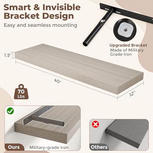 12 Inch Deep Floating Shelves (2 Count)