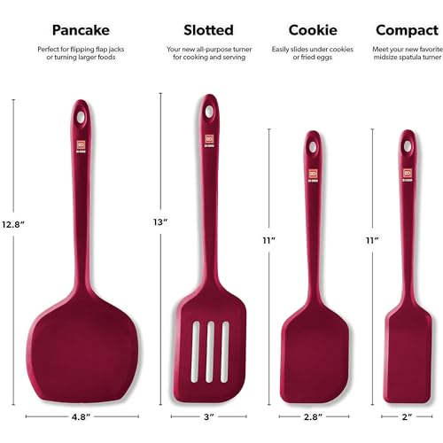 DI ORO Silicone Turner Spatula Set (4 Count)