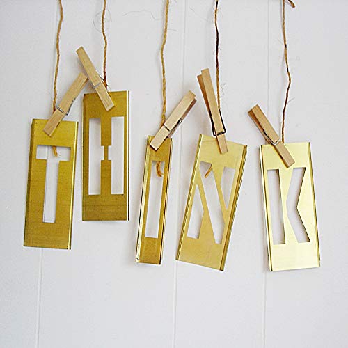 1" Brass 46 Pieces Interlocking Stencil Set of Numbers and Letters Kit