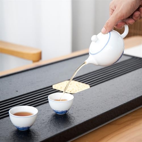 Tea Set Natural Ebonite Tea Tray Whole Drainage Size Tea Sea Home Stone Tea Tray Kung Fu Tea Set Chinese Tea Set