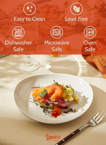 7.8" Porcelain Dessert Plates Set (6 Count)