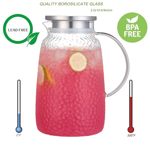 105 Oz Borosilicate Glass Pitcher with Lid