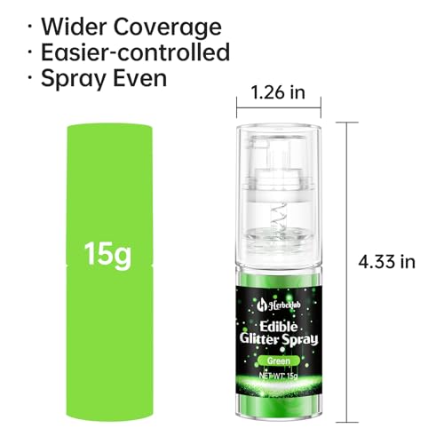Green Edible Glitter Spray