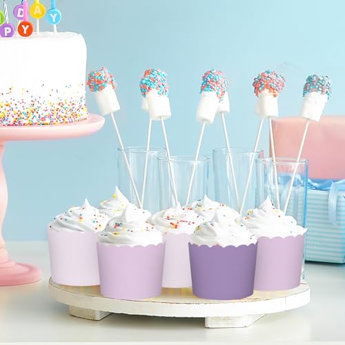 120Pcs Purple Paper Baking Cups Scalloped Edge Cupcake Wrappers Gradient Purple Cupcake Muffin Cases for Wedding Birthday Baby Shower (120 Count)