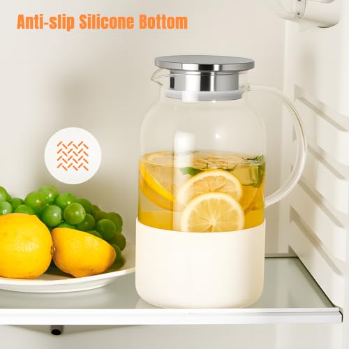 Glass Pitcher with Lid