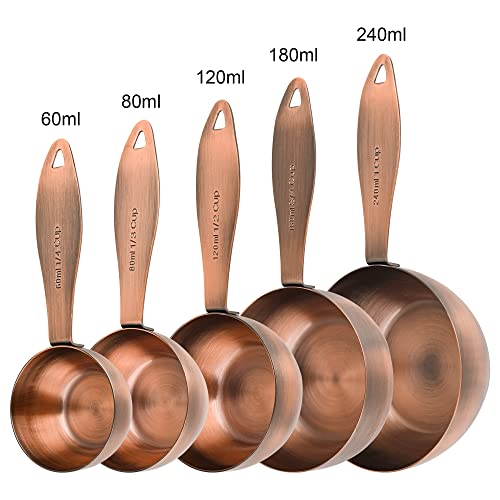 Copper Plated Measuring Cups and Spoons Set