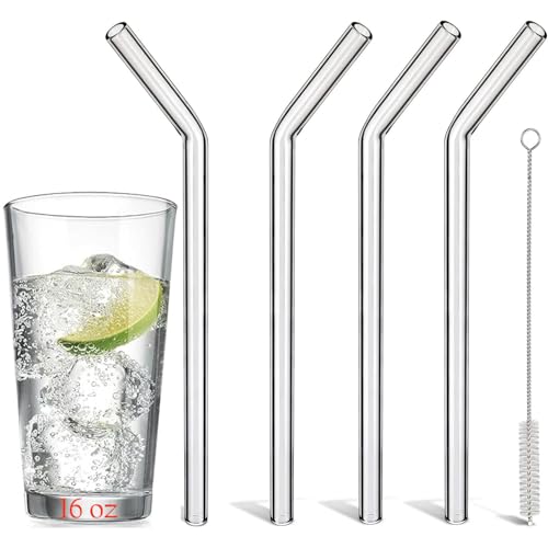 Reusable Glass Straws Bent (4 Count)