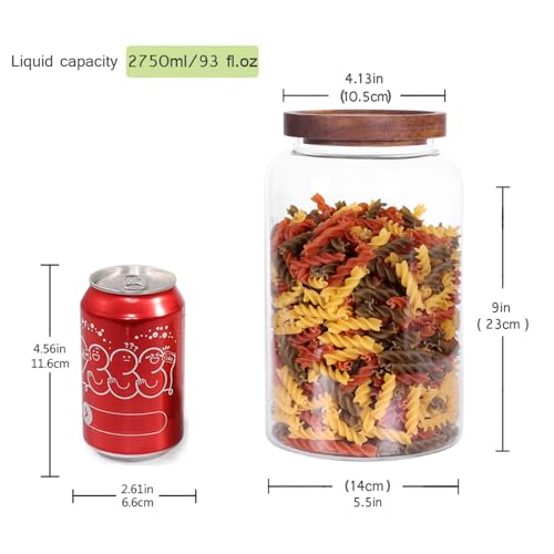 Large Glass Jar with Airtight Lid Set of 2 93 FL OZ