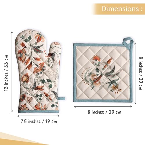 100% Cotton Oven Mitt & Pot Holder Set (2 Count)