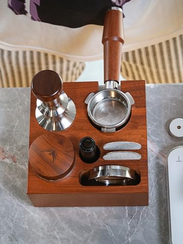 Espresso Accessories Organizer Box 58mm Tamper Station Rosewood