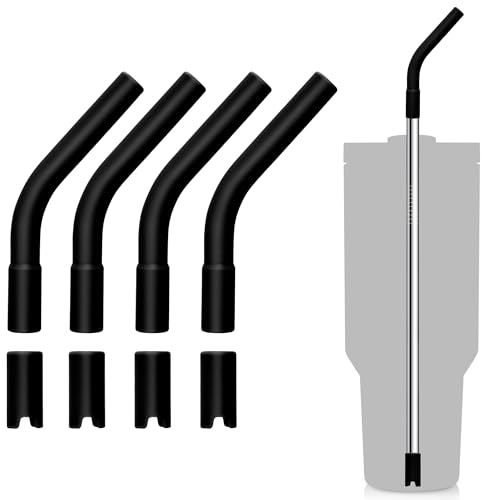 4 Set Silicone Straw Tips with Bottom Tub Compatible with Stanley Yeti (4 Count)
