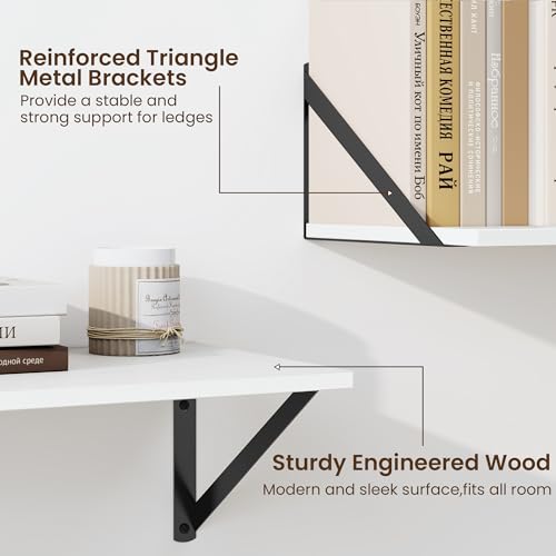 Deep Floating Shelves for Wall (2 Count)