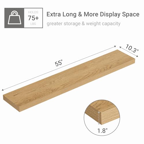 Deep Floating Shelves 55x10” Set of 1