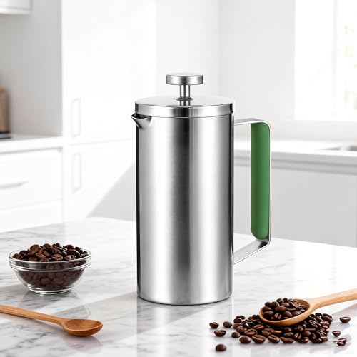 Stainless Steel French Press Coffee Maker 21OZ