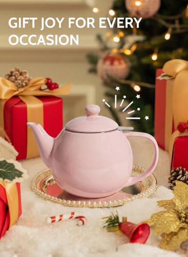 Porcelain Teapot 27 oz with Infuser for Loose Leaf Tea