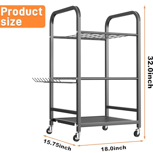 Garden Tool Organizer Stand with Wheels