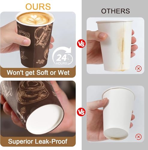 10 oz 180 Pack Disposable Paper Coffee Cups Hot (180 Count)