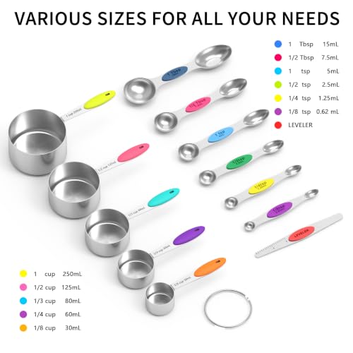 measuring cups and magnetic measuring spoons set