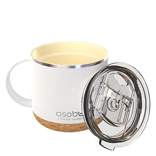 Infinite Stainless Steel Insulated Coffee Mug with Inner Ceramic Coating and Cork Coaster 16 Ounce