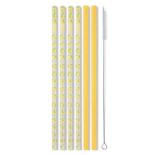 Reusable Straw Set with Cleaning Brush (6 Count)