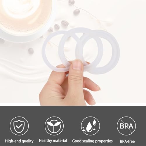 2 Pcs Filter with 3 Pcs Silicone Gasket Seals for 9 Cup Stovetop Espresso Coffee Maker Replacement Parts for Big Tummy and Straight Stainless Steel Moka Pot (5 Count)