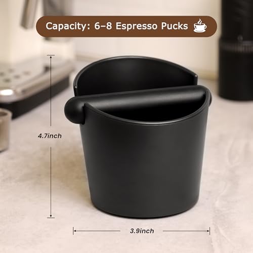 Espresso Knock Box Coffee Knock Box Espresso Bucket Knock Coffee Ground Dump Bin with Removable Knock Bar Trash Can Non
