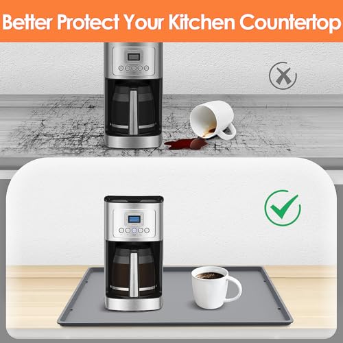 Silicone Coffee Maker Mat with Lip for Countertops