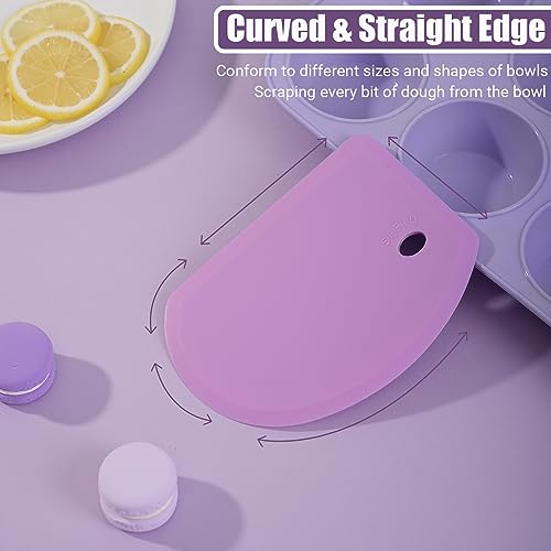 Silicone Bowl Scraper Flexible Curved Edge Dough Scraper Baking Bread