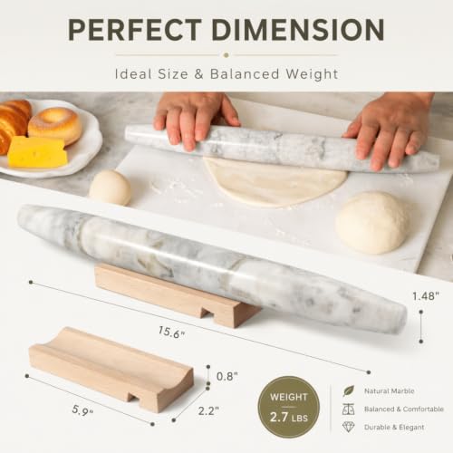 Natural Marble Rolling Pin for Baking