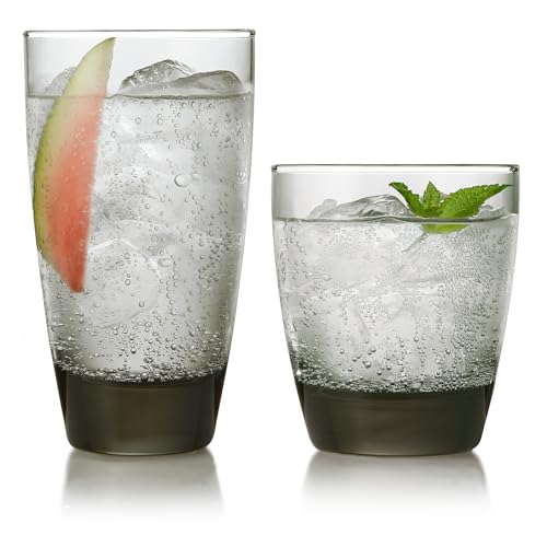 Classic Tumbler & Rocks Drinking Glasses Set of 16 (16 Count)