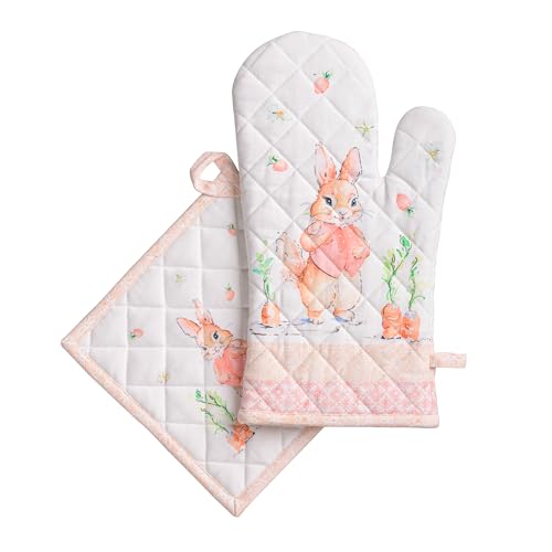 100% Cotton Oven Mitt & Pot Holder Set (2 Count)