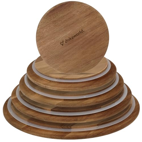 Glass Mixing Bowls Acacia Lids (5 Count)