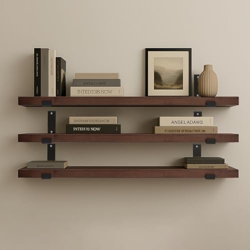 Floating Shelves for Wall Mounted Book Shelf Hanging Shelves Floating Bookshelf for Bedroom (3 Count)