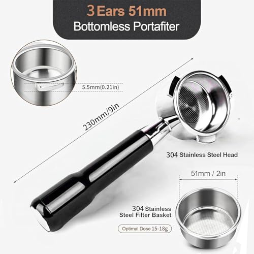 51mm Bottomless Portafilter for Delonghi Dedica EC680