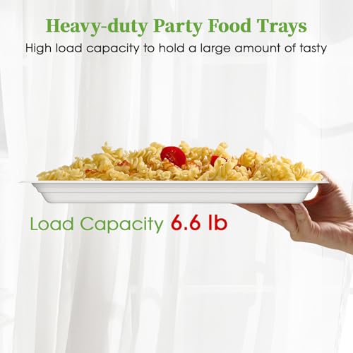 100 Pack 14 in Compostable White Disposable Food Crawfish Trays (100 Count)
