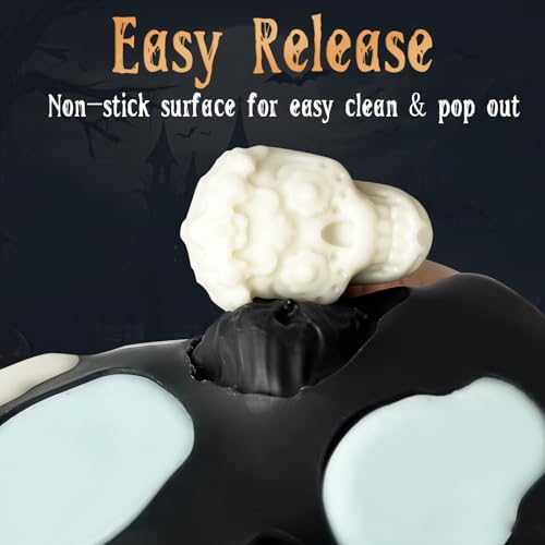 Skull Silicone Molds Halloween 2 Pack 10 Cavity for Chocolate Candy