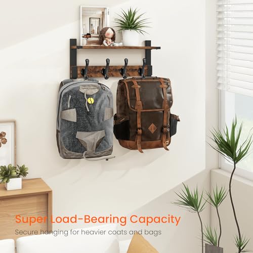 Coat Rack Wall Mount with Shelf